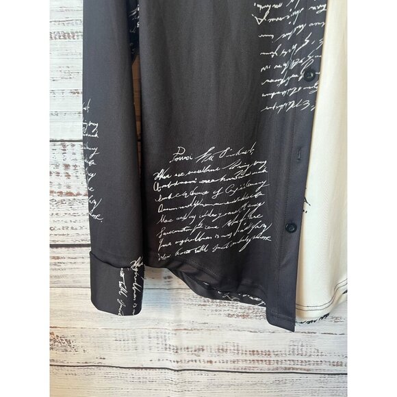 BLOUSE LONG SLEEVE BUTTON DOWN STATEMENT DRESS BLOUSE - Picture 5 of 12